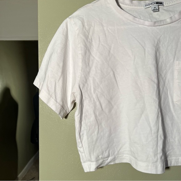 Fashion Nova Elisa Relaxed Crop Tee White S - Picture 4 of 8